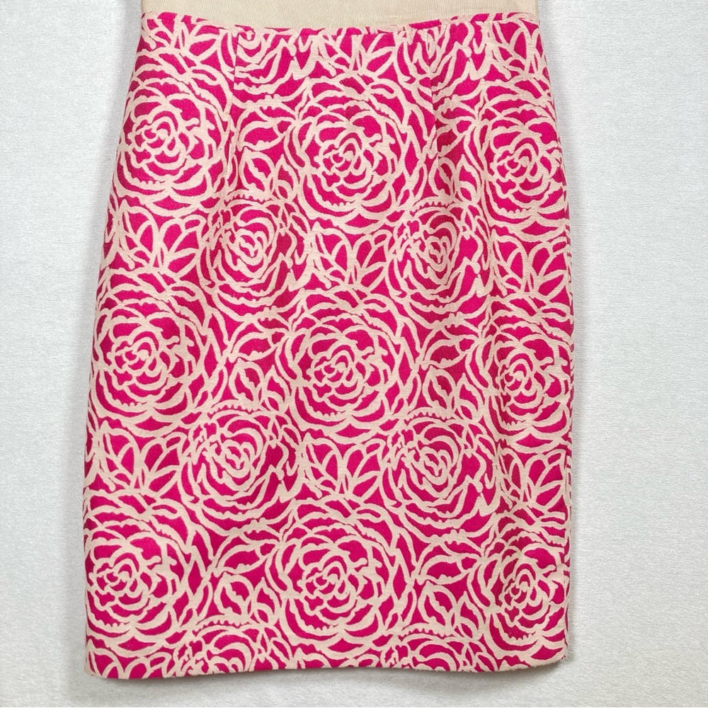 Maggy London Women’s Sheath Dress V-Neck Sleeveless Pink White Back Zipper Sz 2 - Picture 4 of 12